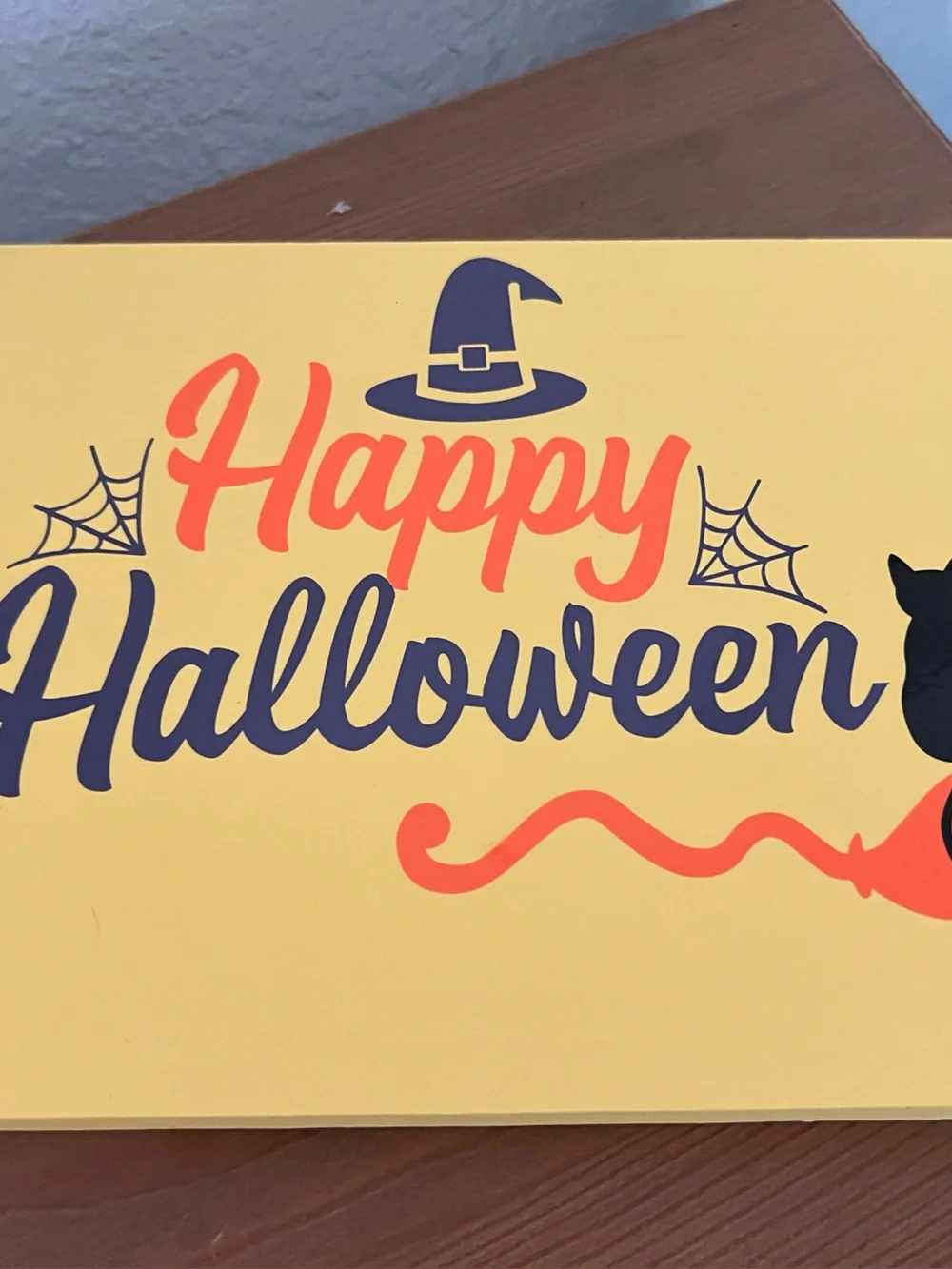 Happy Halloween shelf sitter Yellow & Orange